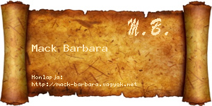 Mack Barbara névjegykártya